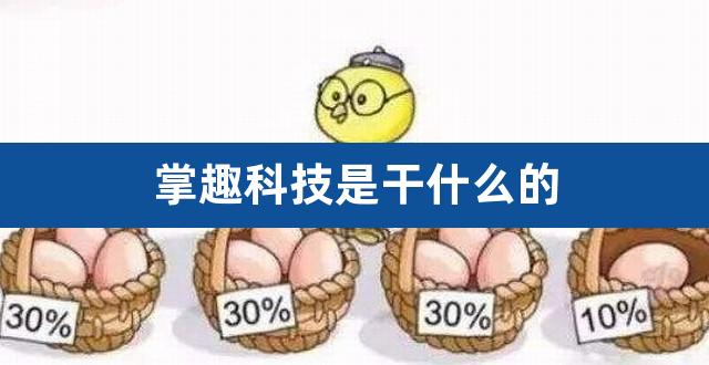 掌趣科技是干什么的（掌趣科技最新消息新闻） 