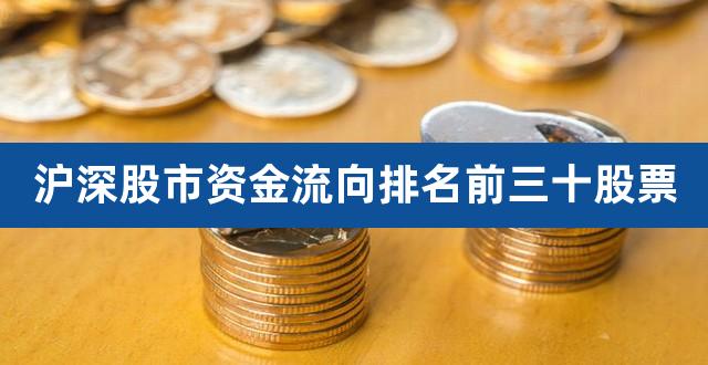 沪深股市资金流向排名前三十股票(股票大盘多少只股)