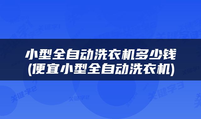 小型全自动洗衣机多少钱(便宜小型全自动洗衣机)