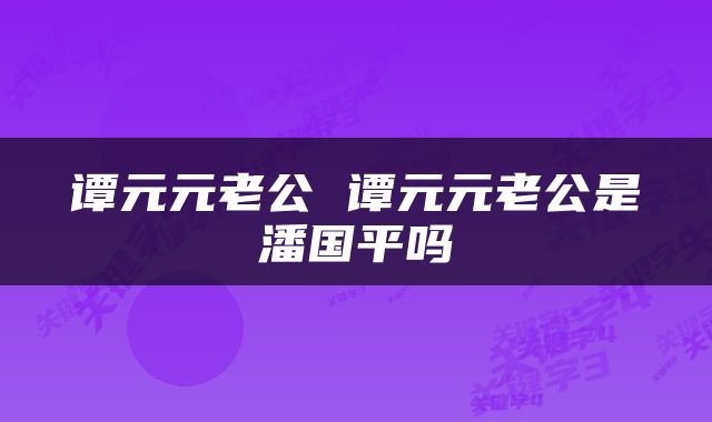 谭元元老公 谭元元老公是潘国平吗
