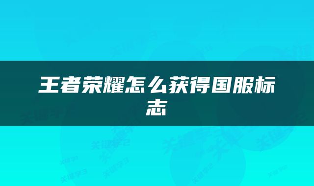 王者荣耀怎么获得国服标志