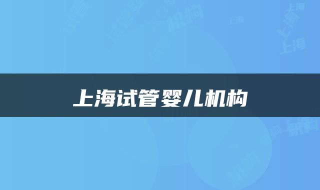 上海试管婴儿机构