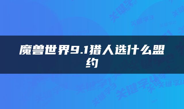 魔兽世界9.1猎人选什么盟约