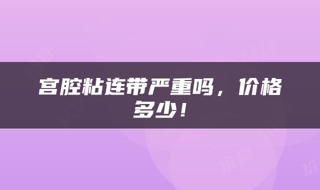 宫腔粘连带严重吗，价格多少！