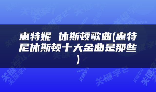 惠特妮 休斯顿歌曲(惠特尼休斯顿十大金曲是那些)