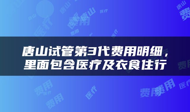 唐山试管第3代费用明细，里面包含医疗及衣食住行