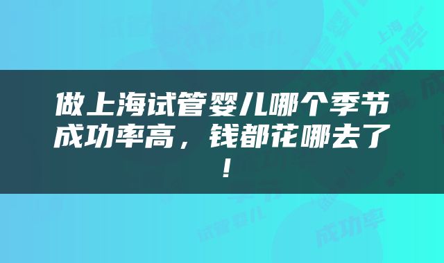 做上海试管婴儿哪个季节成功率高，钱都花哪去了！