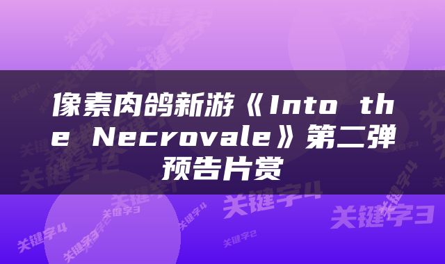 像素肉鸽新游《Into the Necrovale》第二弹预告片赏
