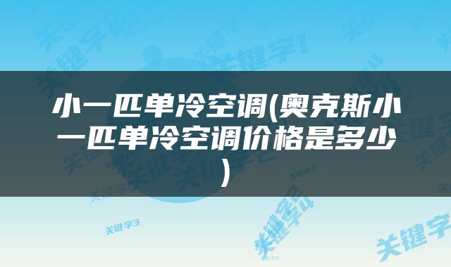 小一匹单冷空调(奥克斯小一匹单冷空调价格是多少)