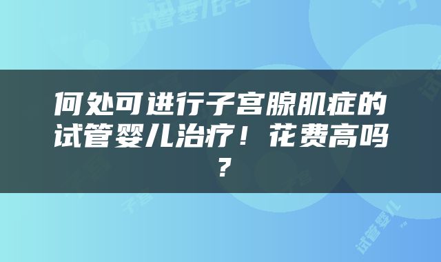 何处可进行子宫腺肌症的试管婴儿治疗！花费高吗？