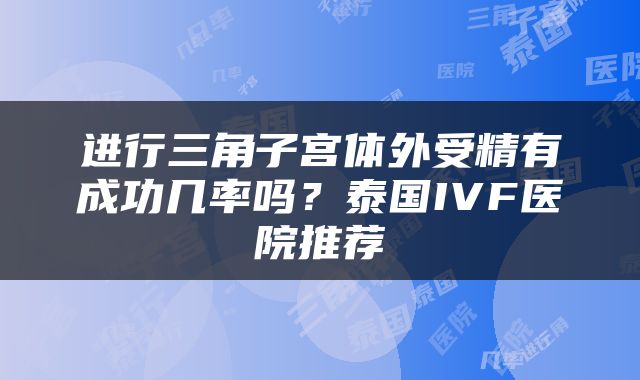进行三角子宫体外受精有成功几率吗？泰国IVF医院推荐