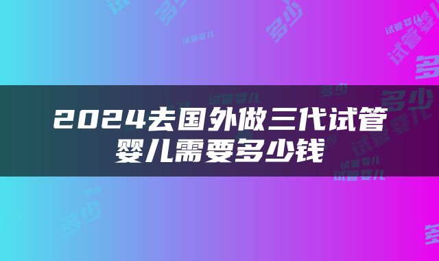 2024去国外做三代试管婴儿需要多少钱