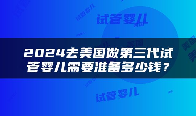 2024去美国做第三代试管婴儿需要准备多少钱？