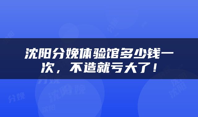 沈阳分娩体验馆多少钱一次，不造就亏大了！