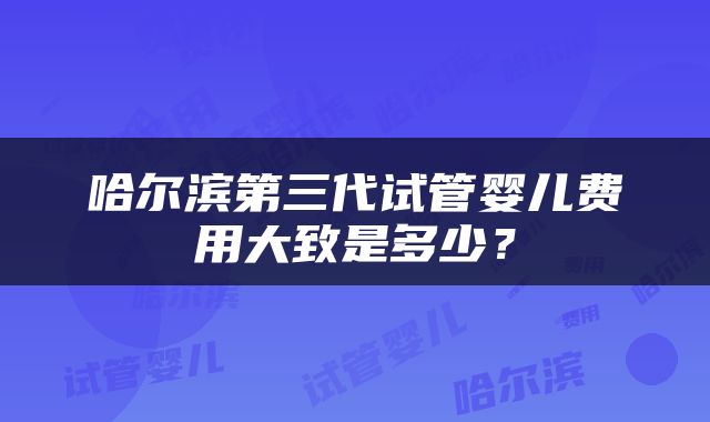 哈尔滨第三代试管婴儿费用大致是多少？