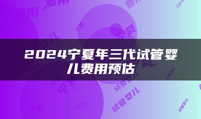2024宁夏年三代试管婴儿费用预估