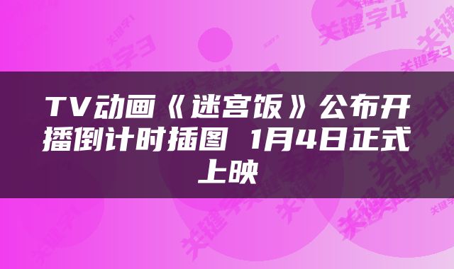TV动画《迷宫饭》公布开播倒计时插图 1月4日正式上映