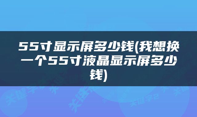 55寸显示屏多少钱(我想换一个55寸液晶显示屏多少钱)