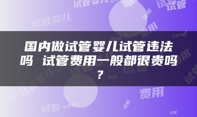 国内做试管婴儿试管违法吗 试管费用一般都很贵吗？
