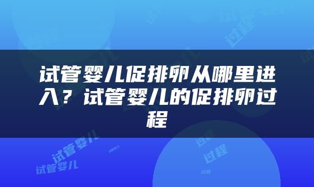 试管婴儿促排卵从哪里进入？试管婴儿的促排卵过程