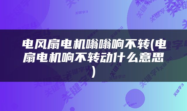 电风扇电机嗡嗡响不转(电扇电机响不转动什么意思)