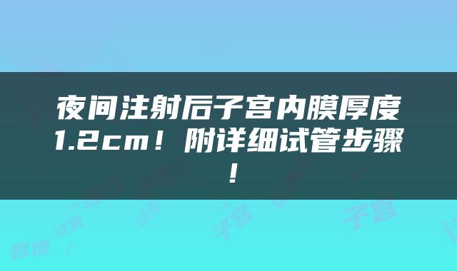 夜间注射后子宫内膜厚度1.2cm！附详细试管步骤！