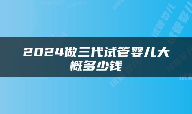 2024做三代试管婴儿大概多少钱