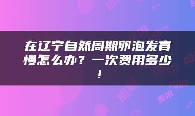 在辽宁自然周期卵泡发育慢怎么办？一次费用多少！