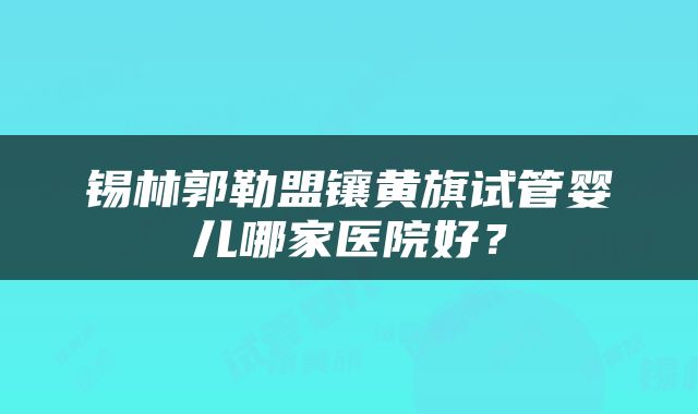 锡林郭勒盟镶黄旗试管婴儿哪家医院好？