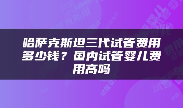 哈萨克斯坦三代试管费用多少钱？国内试管婴儿费用高吗