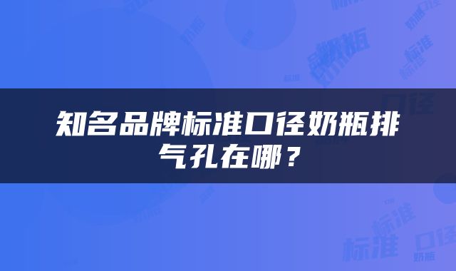 知名品牌标准口径奶瓶排气孔在哪？