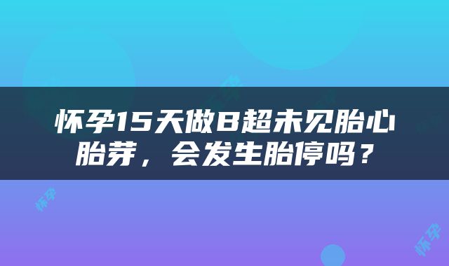 怀孕15天做B超未见胎心胎芽，会发生胎停吗？
