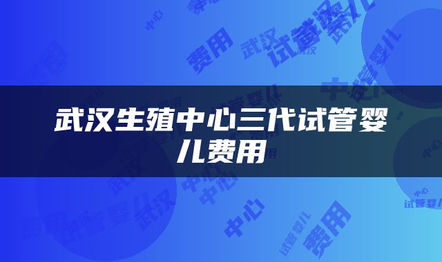 武汉生殖中心三代试管婴儿费用