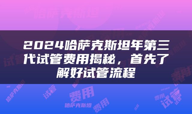 2024哈萨克斯坦年第三代试管费用揭秘，首先了解好试管流程