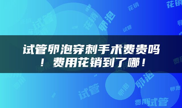 试管卵泡穿刺手术费贵吗！费用花销到了哪！