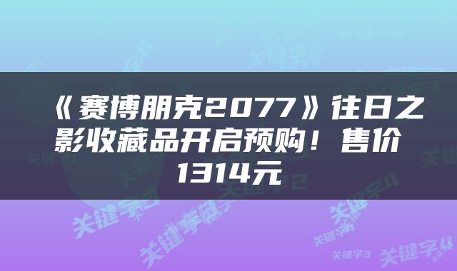 《赛博朋克2077》往日之影收藏品开启预购！售价1314元