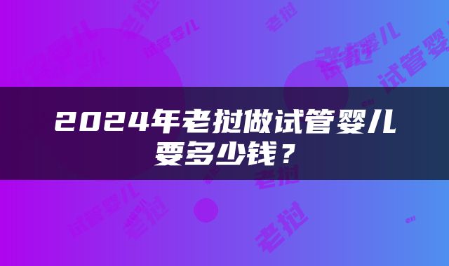 2024年老挝做试管婴儿要多少钱？