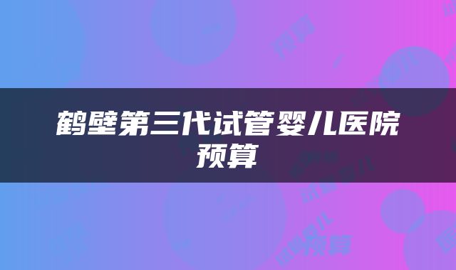 鹤壁第三代试管婴儿医院预算