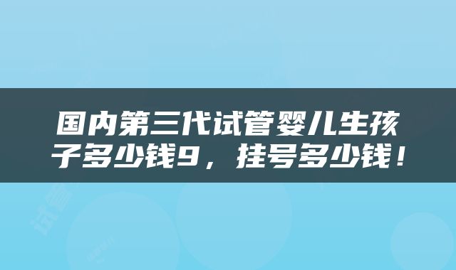 国内第三代试管婴儿生孩子多少钱9，挂号多少钱！