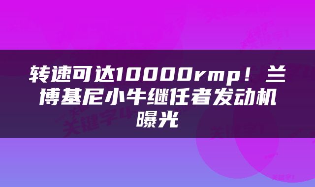 转速可达10000rmp！兰博基尼小牛继任者发动机曝光