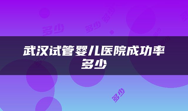 武汉试管婴儿医院成功率多少