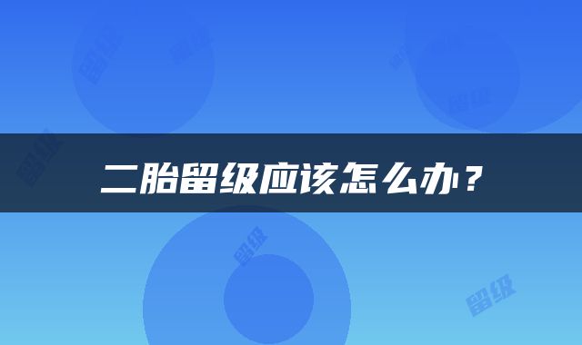 二胎留级应该怎么办?