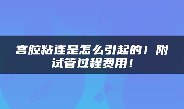宫腔粘连是怎么引起的！附试管过程费用！