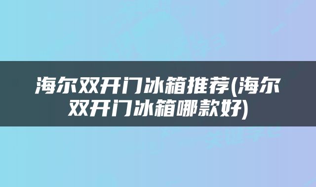 海尔双开门冰箱推荐(海尔双开门冰箱哪款好)