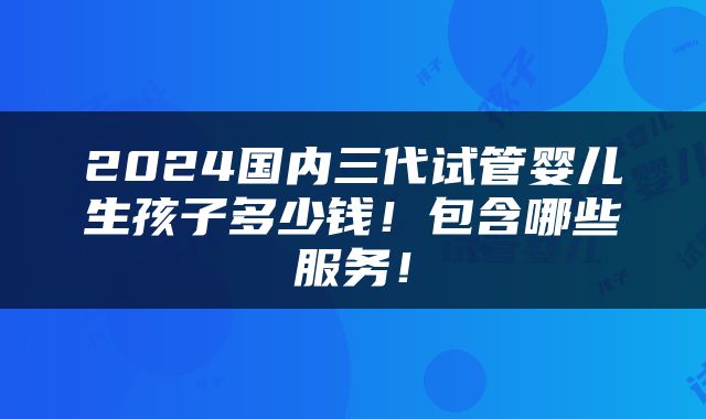2024国内三代试管婴儿生孩子多少钱！包含哪些服务！