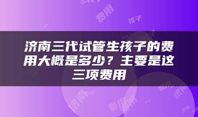 济南三代试管生孩子的费用大概是多少？主要是这三项费用