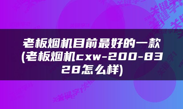 老板烟机目前最好的一款(老板烟机cxw-200-8328怎么样)