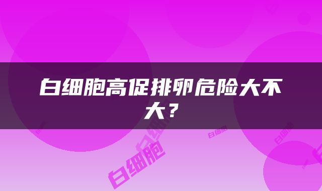 白细胞高促排卵危险大不大？
