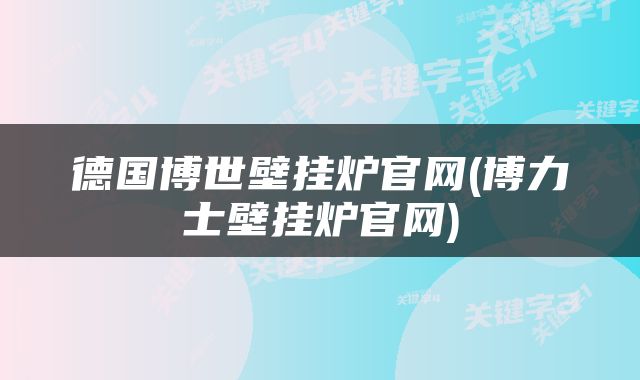 德国博世壁挂炉官网(博力士壁挂炉官网)