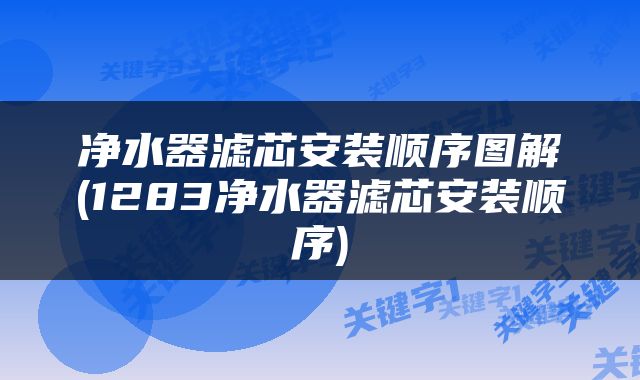 净水器滤芯安装顺序图解(1283净水器滤芯安装顺序)